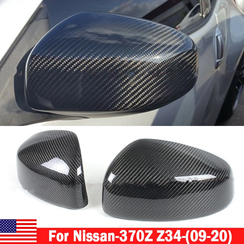 For NISSAN 370Z Z34 2009-20 REAL CARBON FIBER MIRROR COVERS CAP OVERLAY COVER US