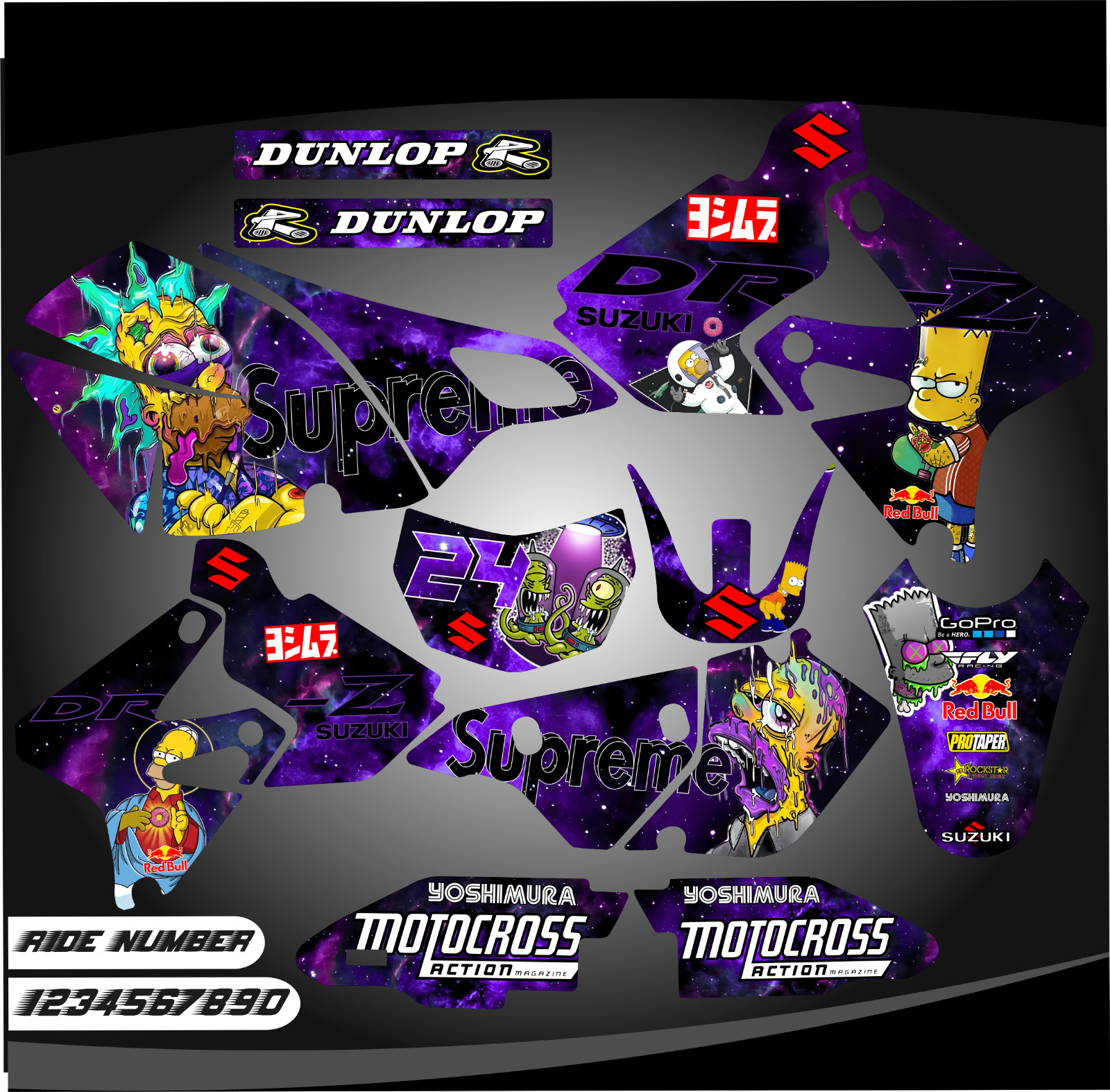 suzuki drz400sm drz400s drz 400 kit graphics decals stickers 2000-2022 supermoto