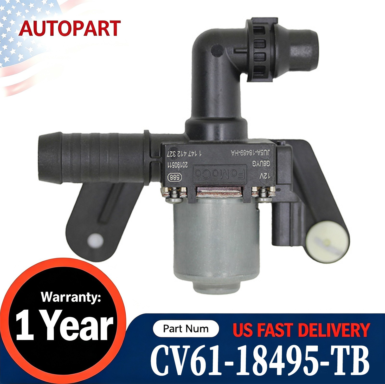 CV61-18495-TB OEM Electric Heater Control Valve For Ford Escape Lincoln MKC 2.0L