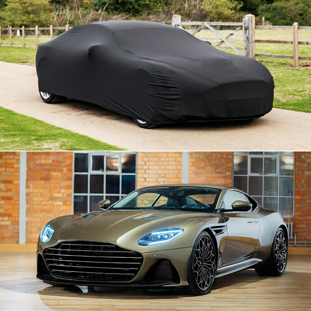 Full Stretch Satin Car Cover Dustproof Custom Black For Aston Martin DBS Vantage