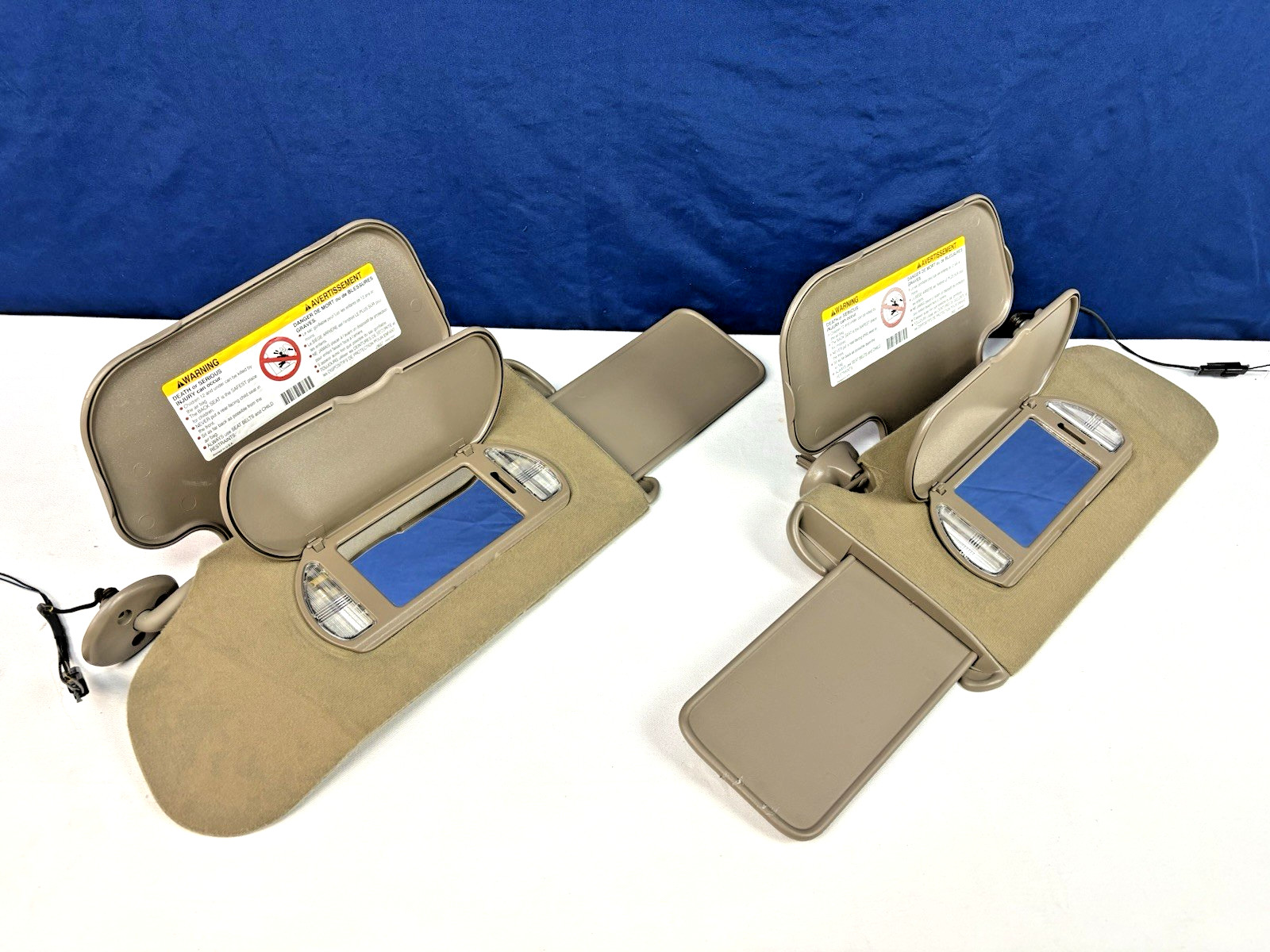 2000 - 2005 Buick Lesabre Sun Visor Pair Set Driver Passenger Brown