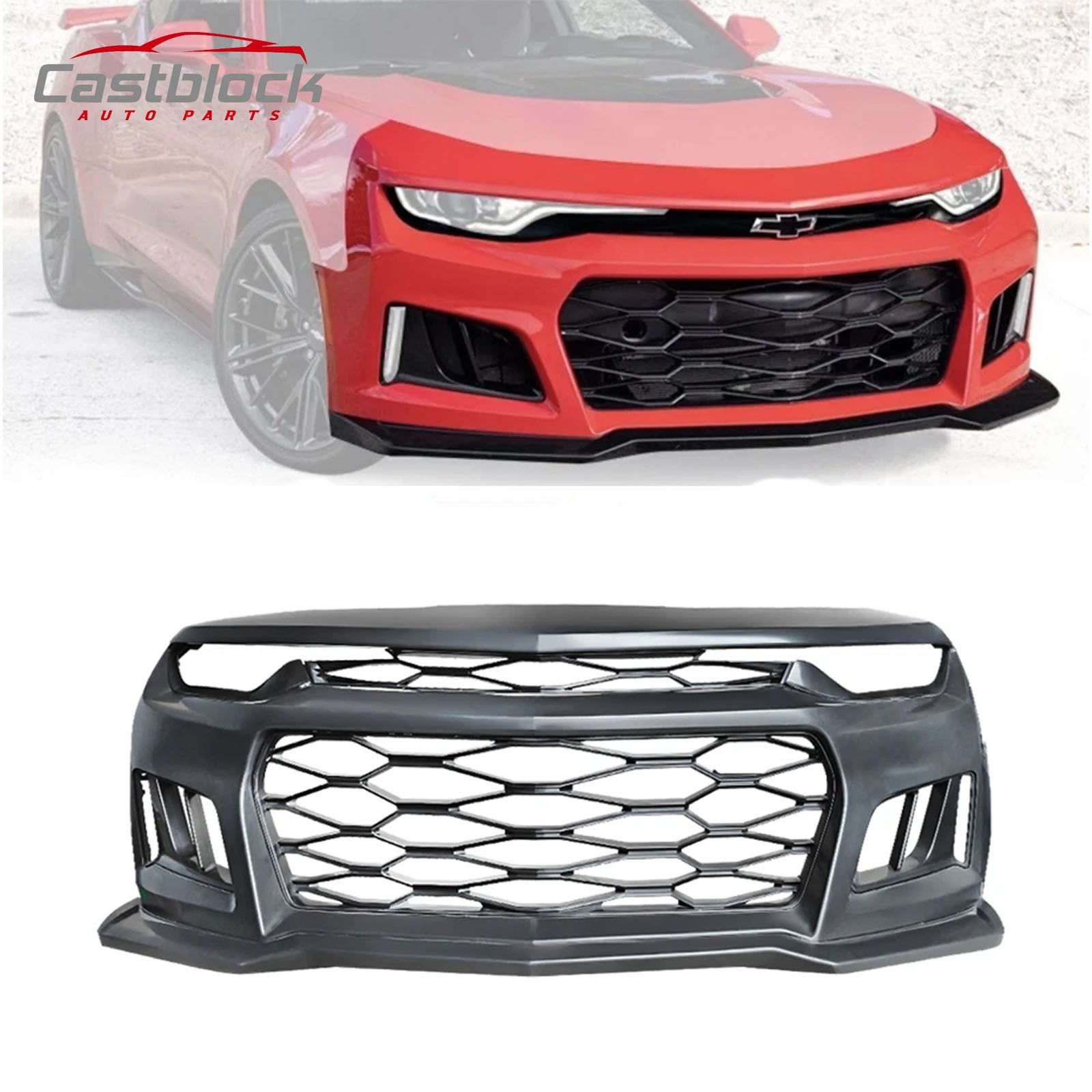 For 2019-2023 Chevy Chevrolet Camaro ZL1 Style Full Front Bumper Kit Fit SS For 2019-2023 Chevy Chevrolet Camaro ZL1 Style Full Front Bumper Kit Fit SS