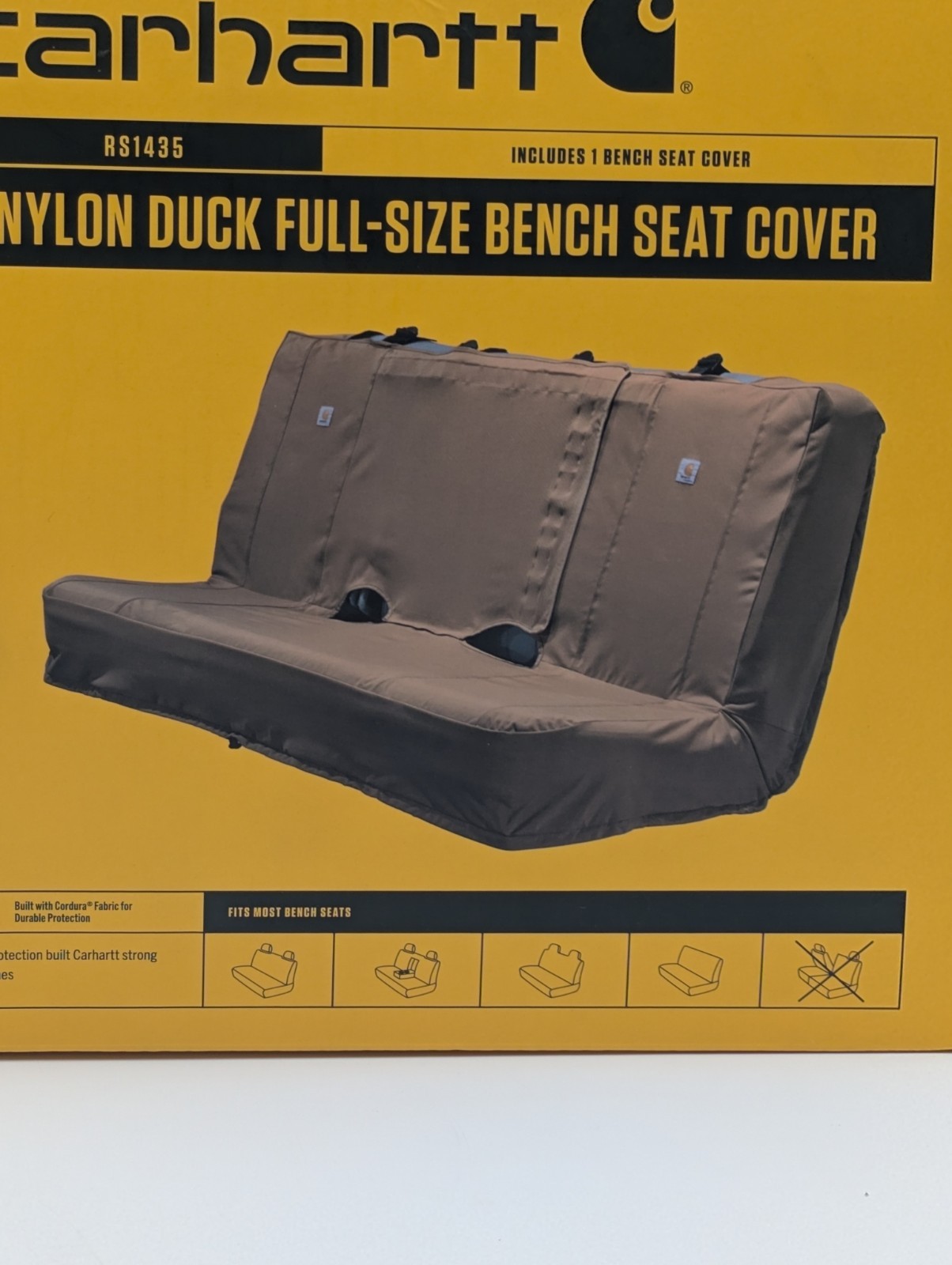Carhartt RS1435 Universal Nylon Duck Full Size Bench Seat Cover - Brown NEW