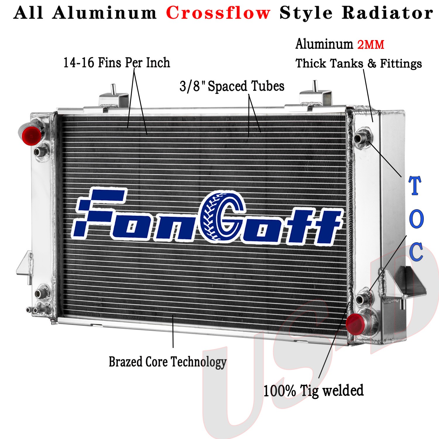 4 Row Radiator Fit 1994-98 Land Rover Discovery 1991-98 Range Rover 3.9L 4.0L AT