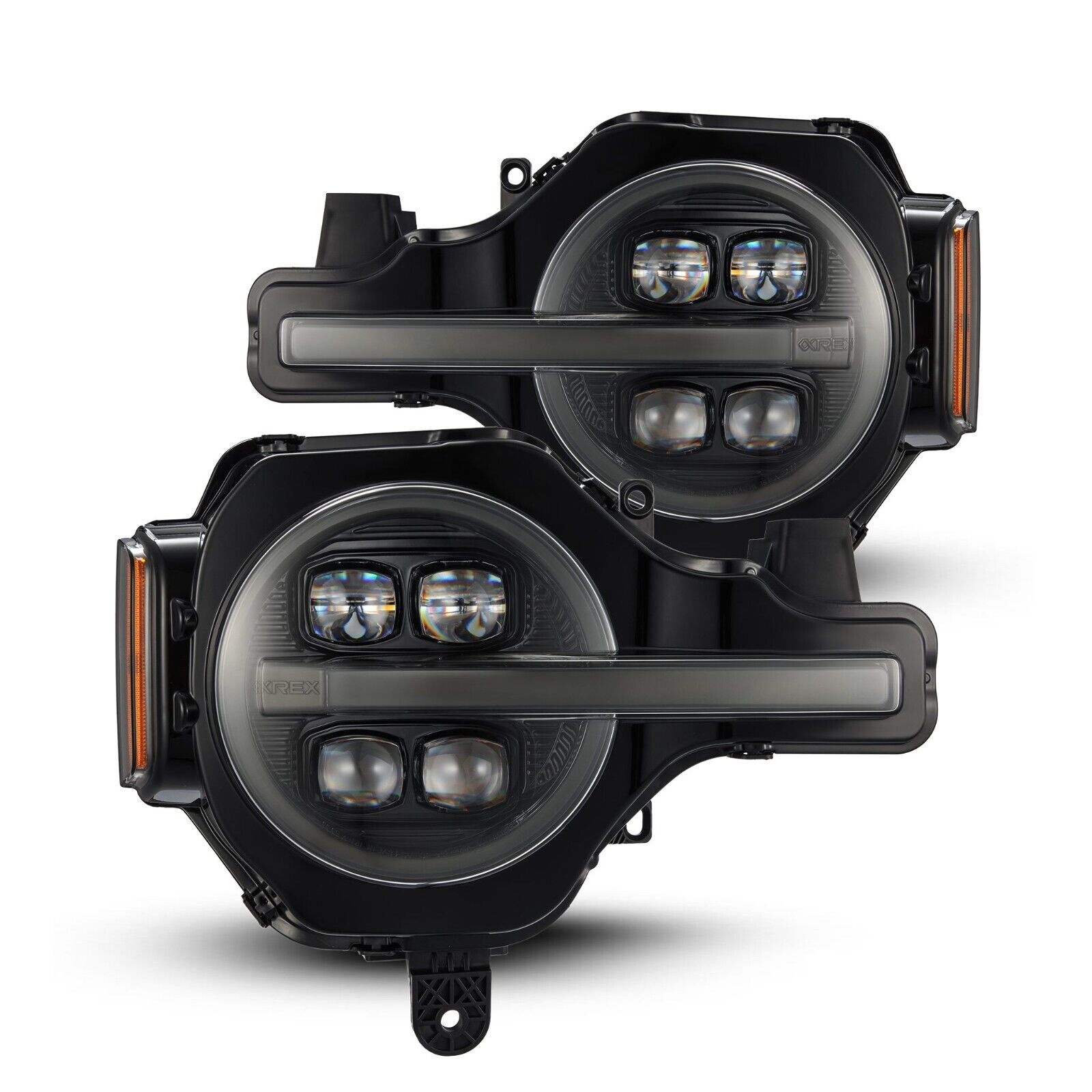 For 21-24 Ford Bronco Nova Alpha Black LED Projector Headlights Headlamps