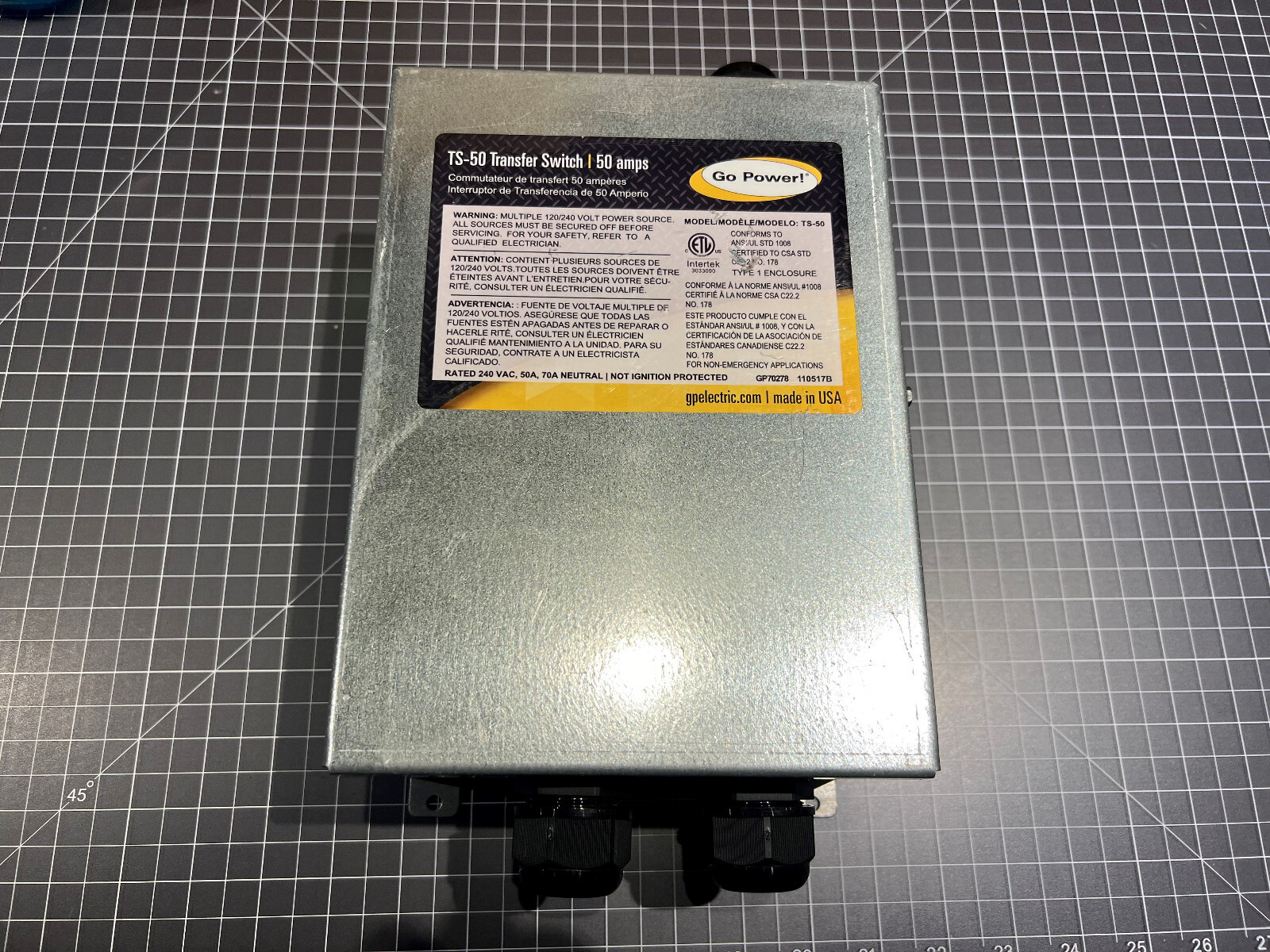 Go Power GP 70278 TS-50 50 Amp AC 50A Transfer Switch 120/240V Go Power GP 70278 TS-50 50 Amp AC 50A Transfer Switch 120/240V