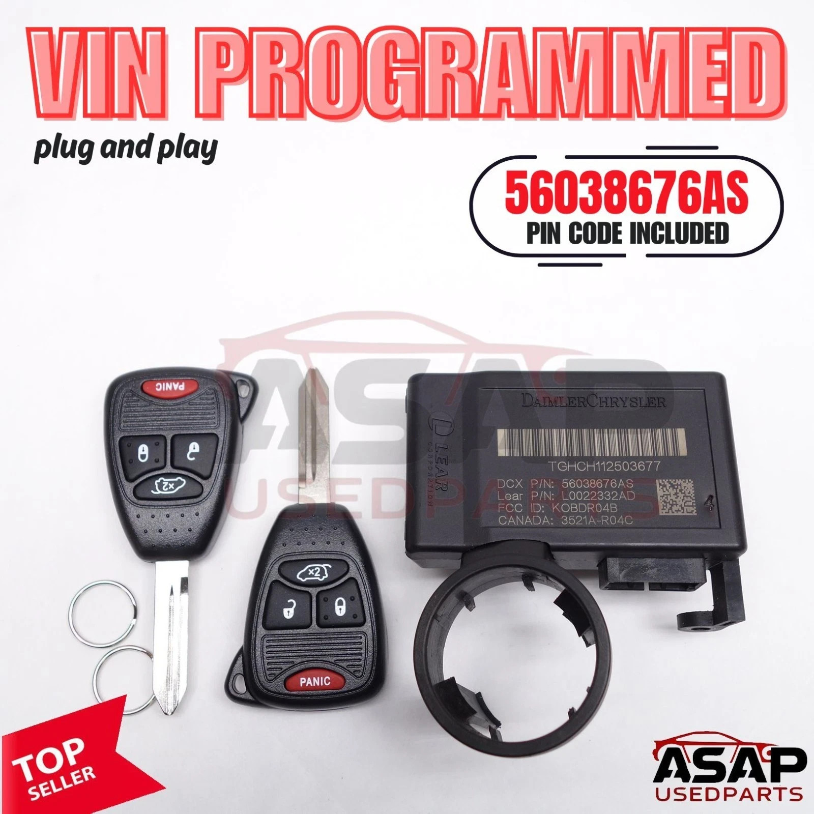 2004-2006 Dodge Durango Dakota Immobilizer 56038676AS VIN Programmed Plug & Go
