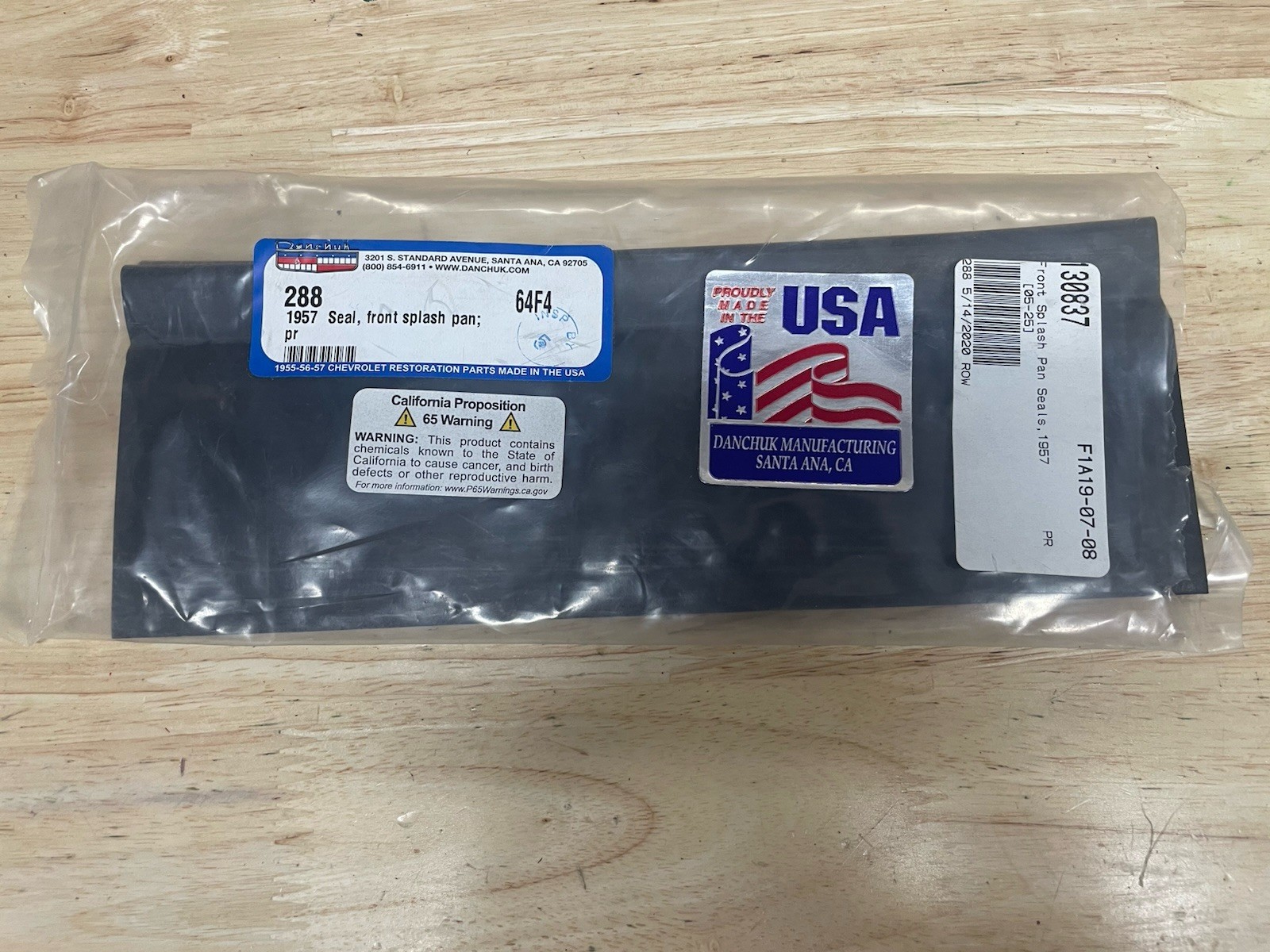 1957 Chevy Front Splash Pan Seals (Pair) Danchuk Made In USA