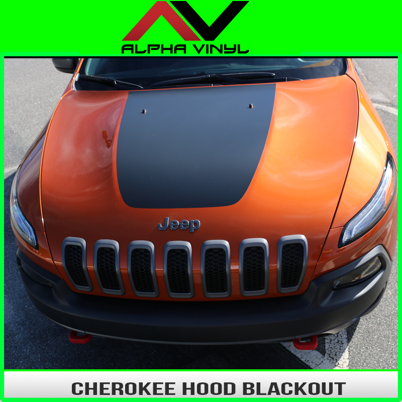 Hood blackout Decal trailhawk Matte Black vinyl Fits: Jeep Cherokee KL 2014-19
