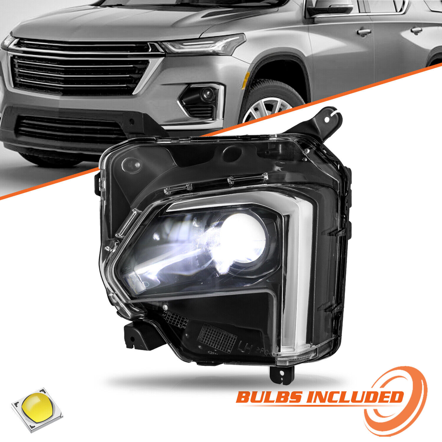 For 2022-2023 Chevy Traverse w/o LED DRL Projector Headlight Driver Left 22-23