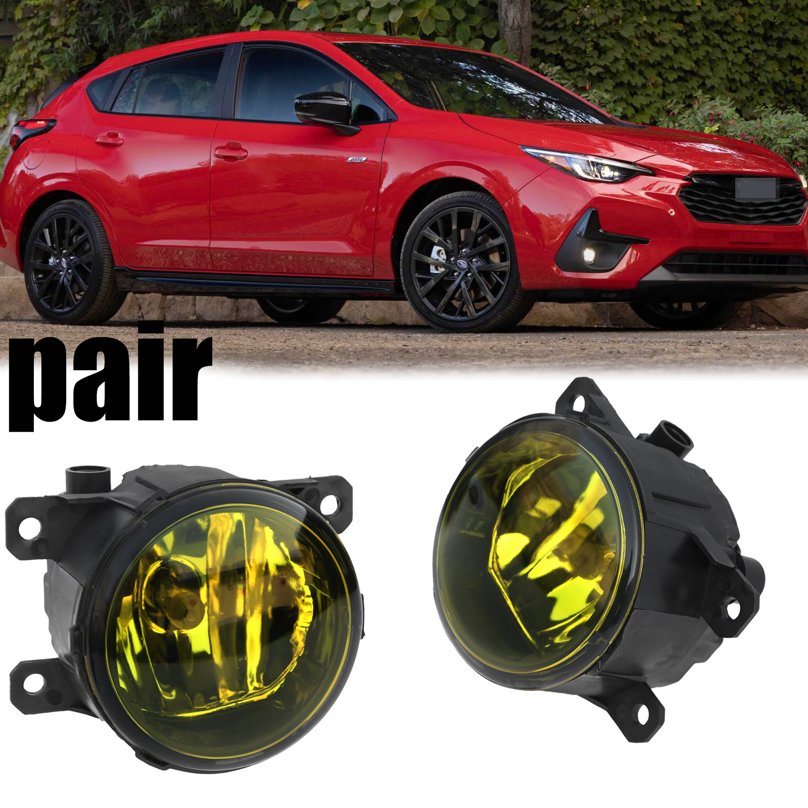For 12-2015 Subaru Impreza XV Crosstrek Front Bumper Yellow Lens Fog Light LH+RH