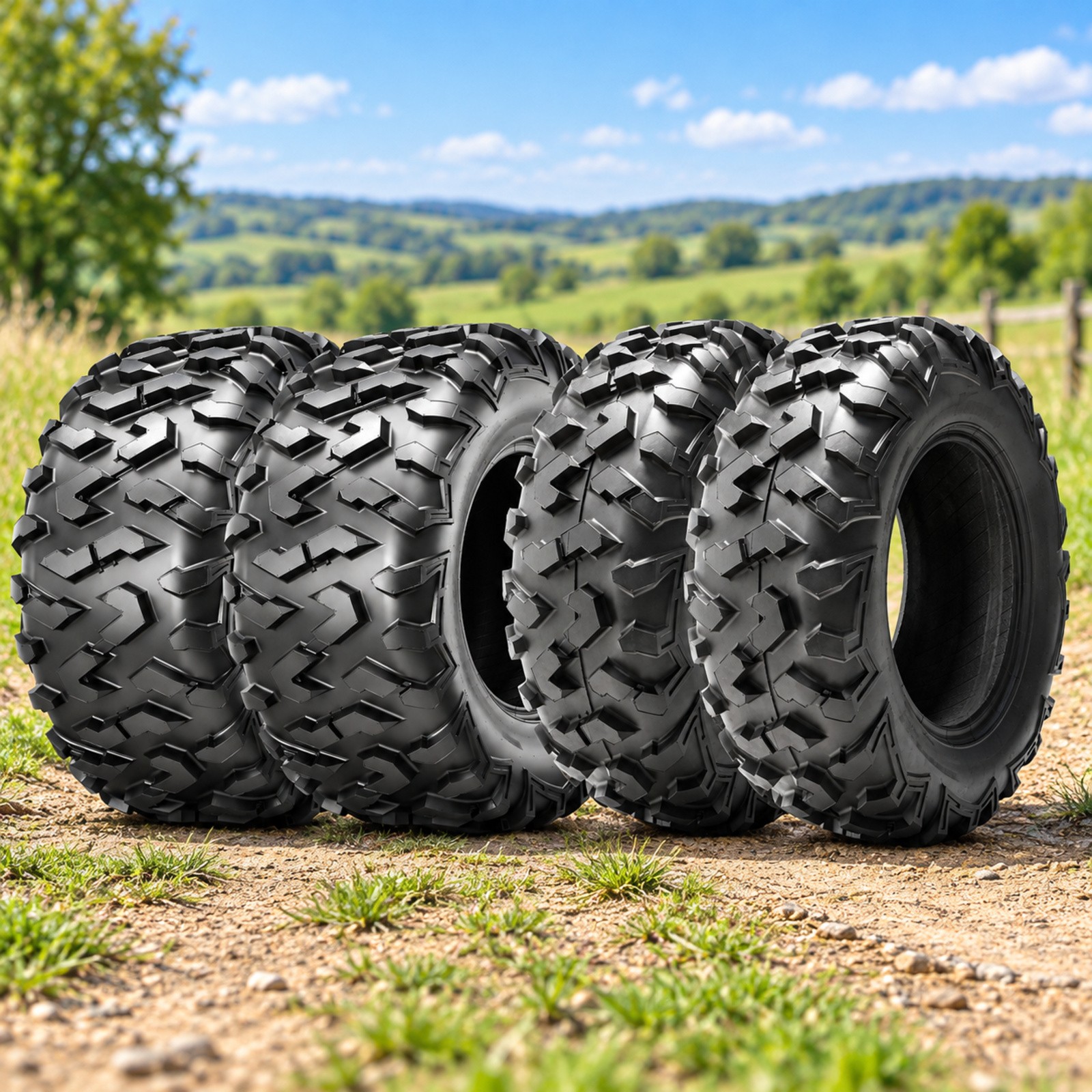 25x8-12 Front 25x11-12 Rear ATV UTV Tires Set 4 Mud Trail 6PR 25x8x12 25x11-12