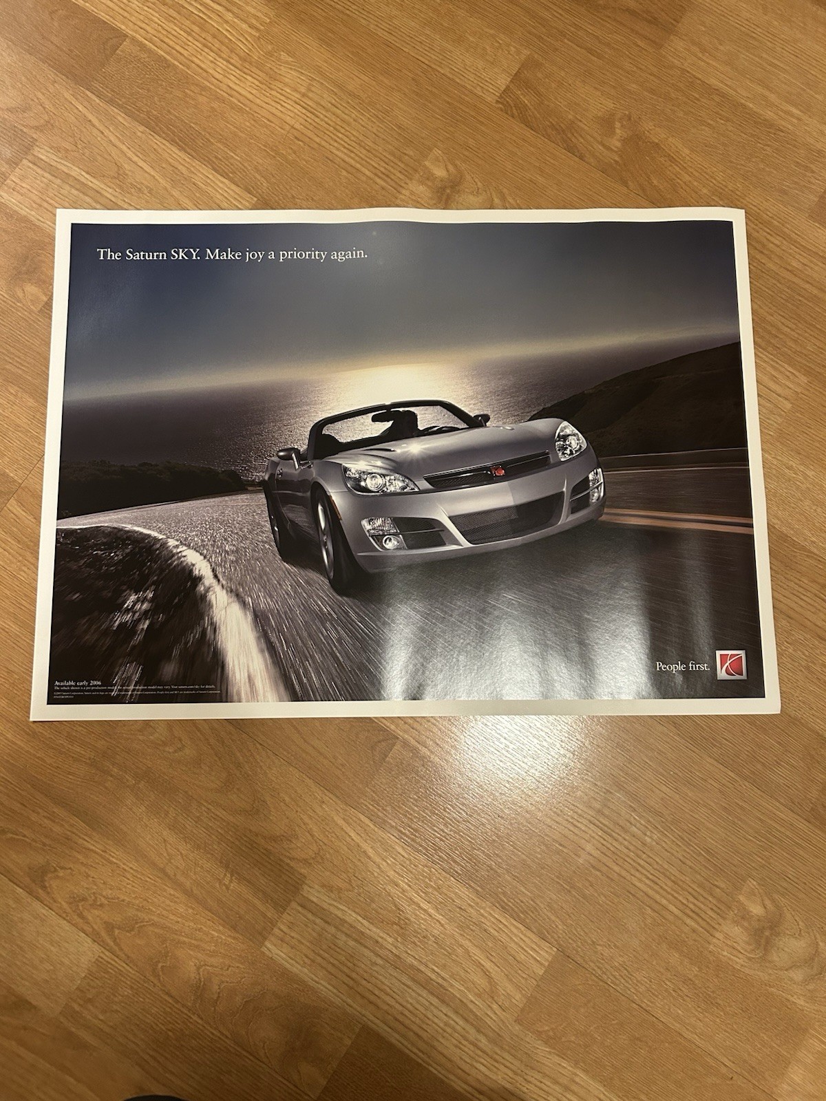 Vintage 2007 Saturn Sky Dealership Poster. RARE AND BRAND NEW