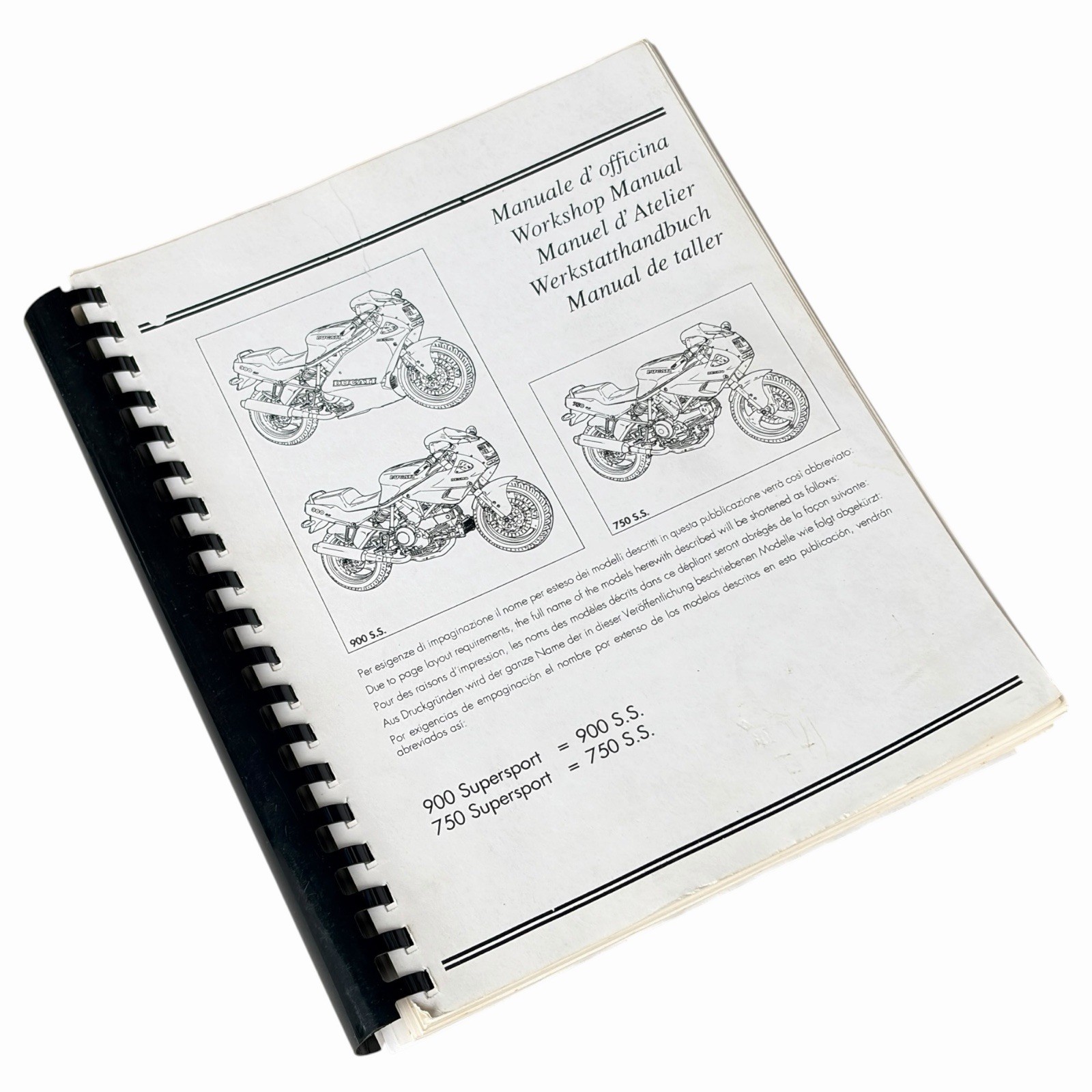 Ducati 900ss / 750ss Workshop Manual Copy - Supersport Shop Ring Bound Ducati 900ss / 750ss Workshop Manual Copy - Supersport Shop Ring Bound