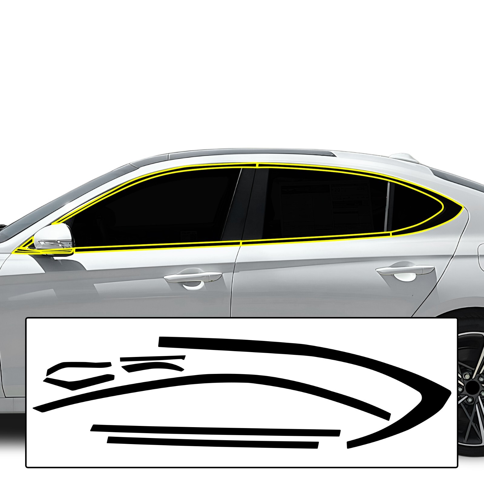 Fits Genesis G70 2019-2026 Side Chrome Delete Decal Blackout Vinyl Film Trim Fits Genesis G70 2019-2026 Side Chrome Delete Decal Blackout Vinyl Film Trim