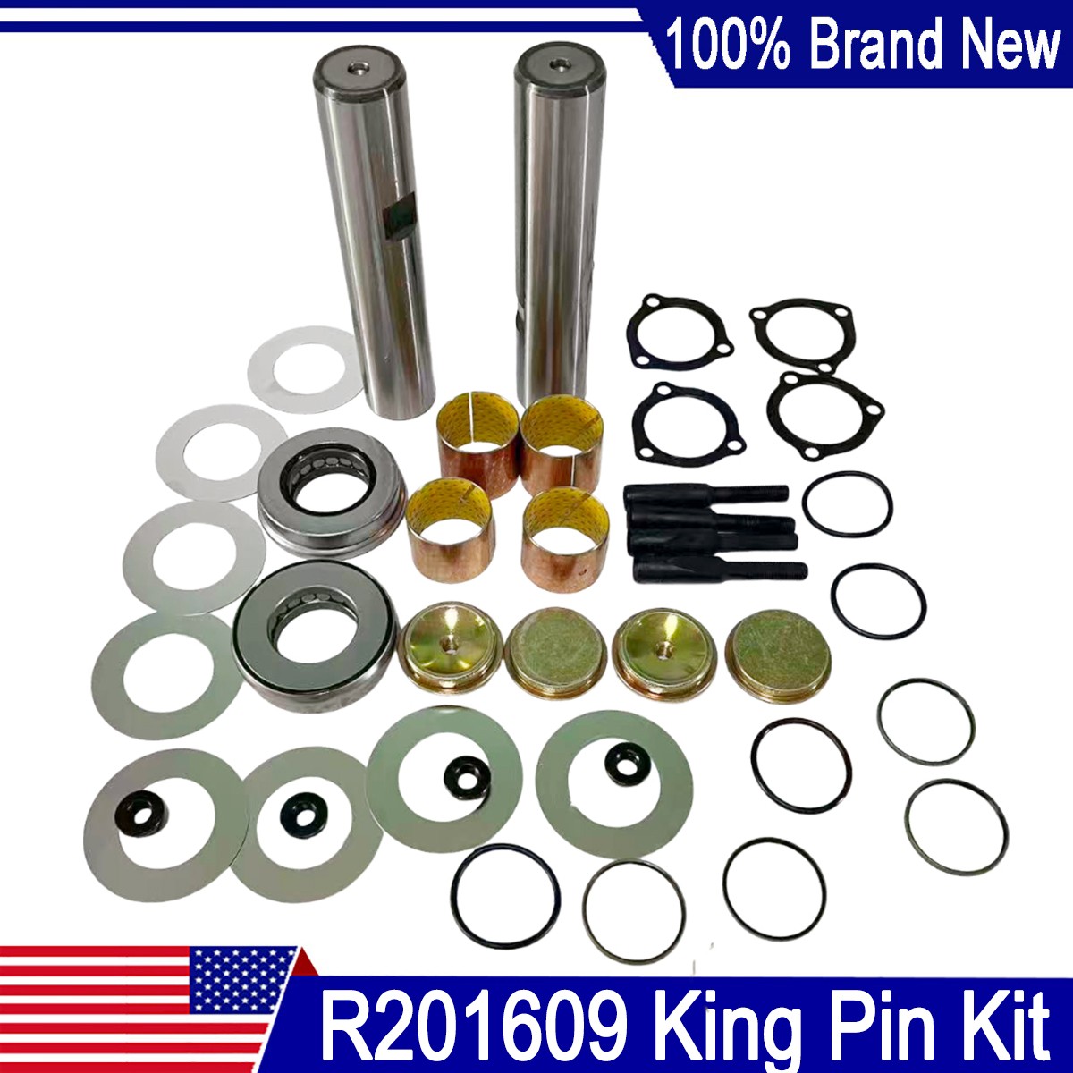 R201609 King Pin Kit For Meritor MFS+ Front Axle Double Draw Key Composite NEW