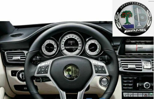 NEW A.M.G STEERING WHEEL BADGE 2.0inch/52mm Emblem Decal w/ Sticker
