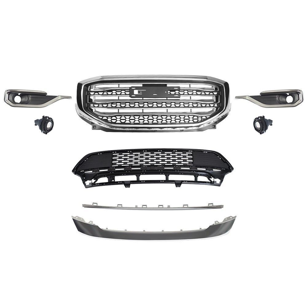 Fit 2017-2019 GMC Acadia SLE SLT Front Bumper Grille Cover Assembly Kit Grill