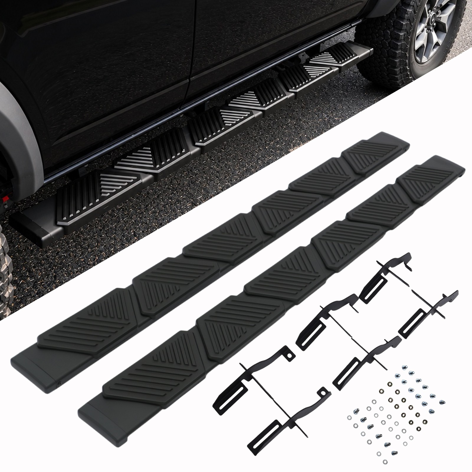 5.9\'\' Running Boards for 2021-2026 Ford Bronco 4 Door Side Steps Nerf Bars 770LB