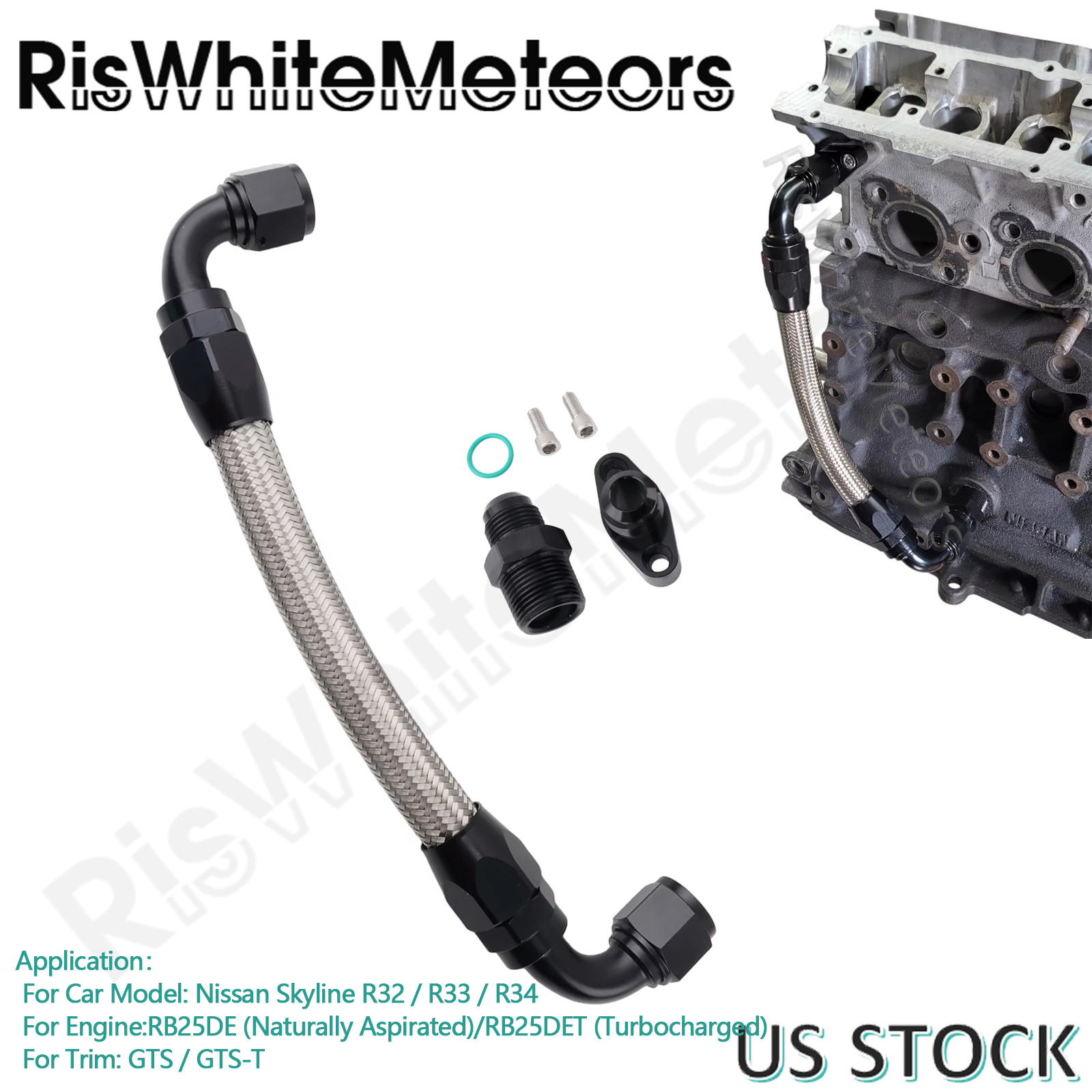 Oil Drain Return Kit for Nissan RB25DET RB25DE GTS-T GTS R32 R33 R34 Turbo