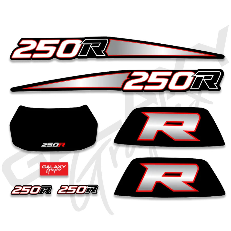 1988 Honda TRX250R Premium Vintage Decal Graphics Kit Red White Silver