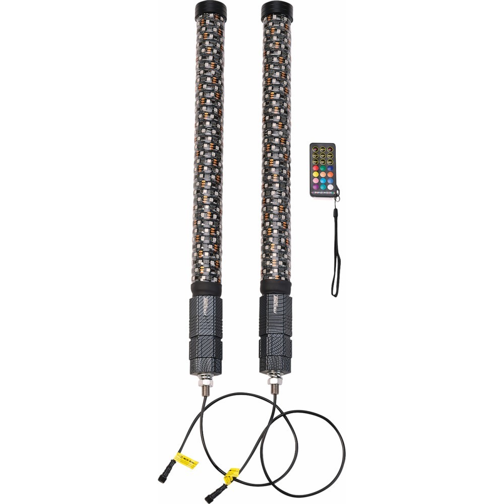 Moose Offroad Bluetooth LED RGB Quick Release Whip\'s - 2\' Pair
