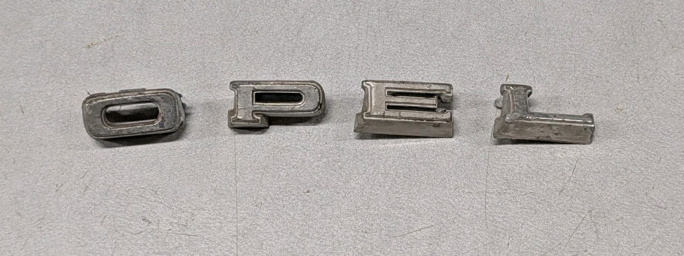 1969-73 OPEL GT REAR LETTERS EMBLEMS