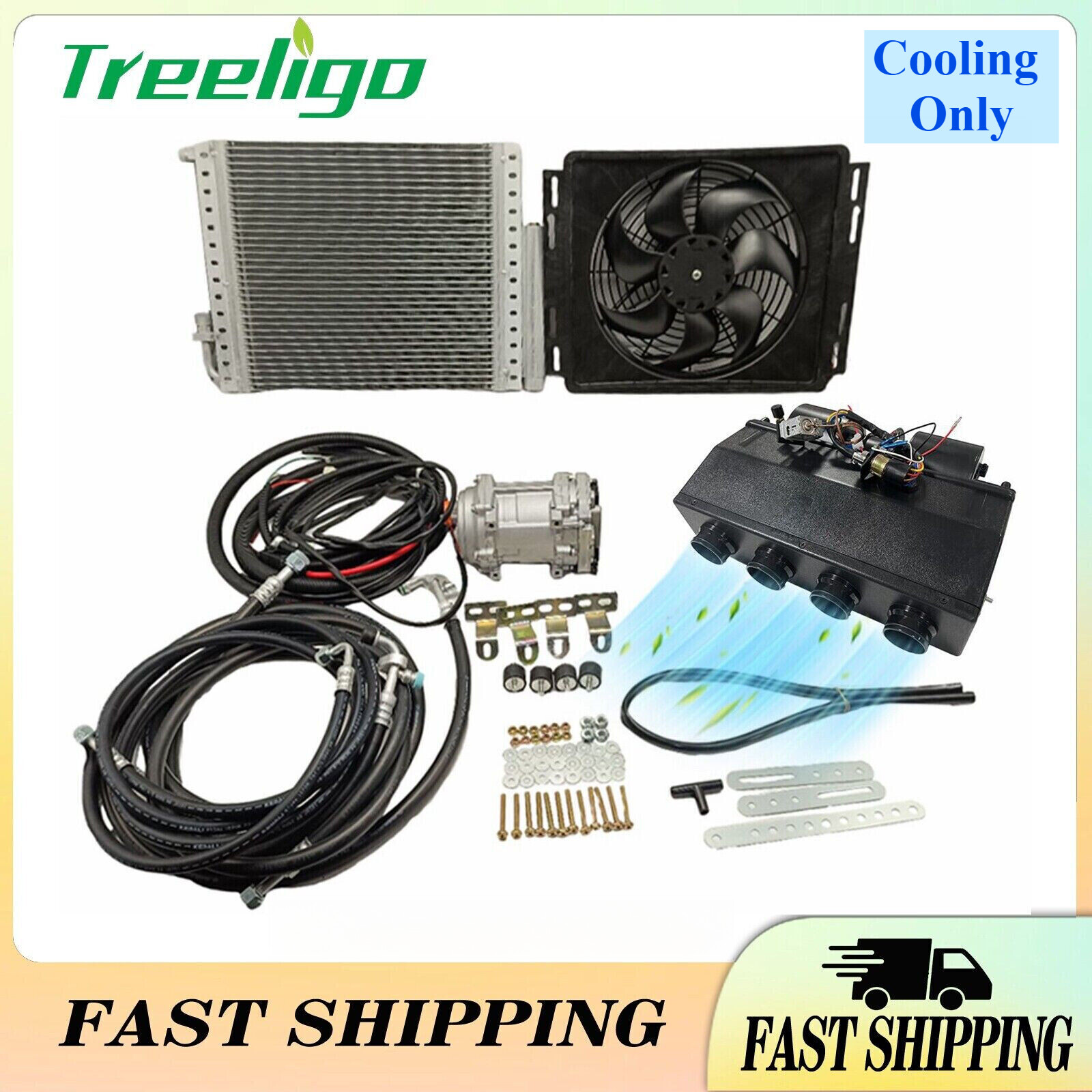 12V Cooling Underdash Air Conditioner Electric A/C Kit DIY Car Upgrade 12V Cooling Underdash Air Conditioner Electric A/C Kit DIY Car Upgrade