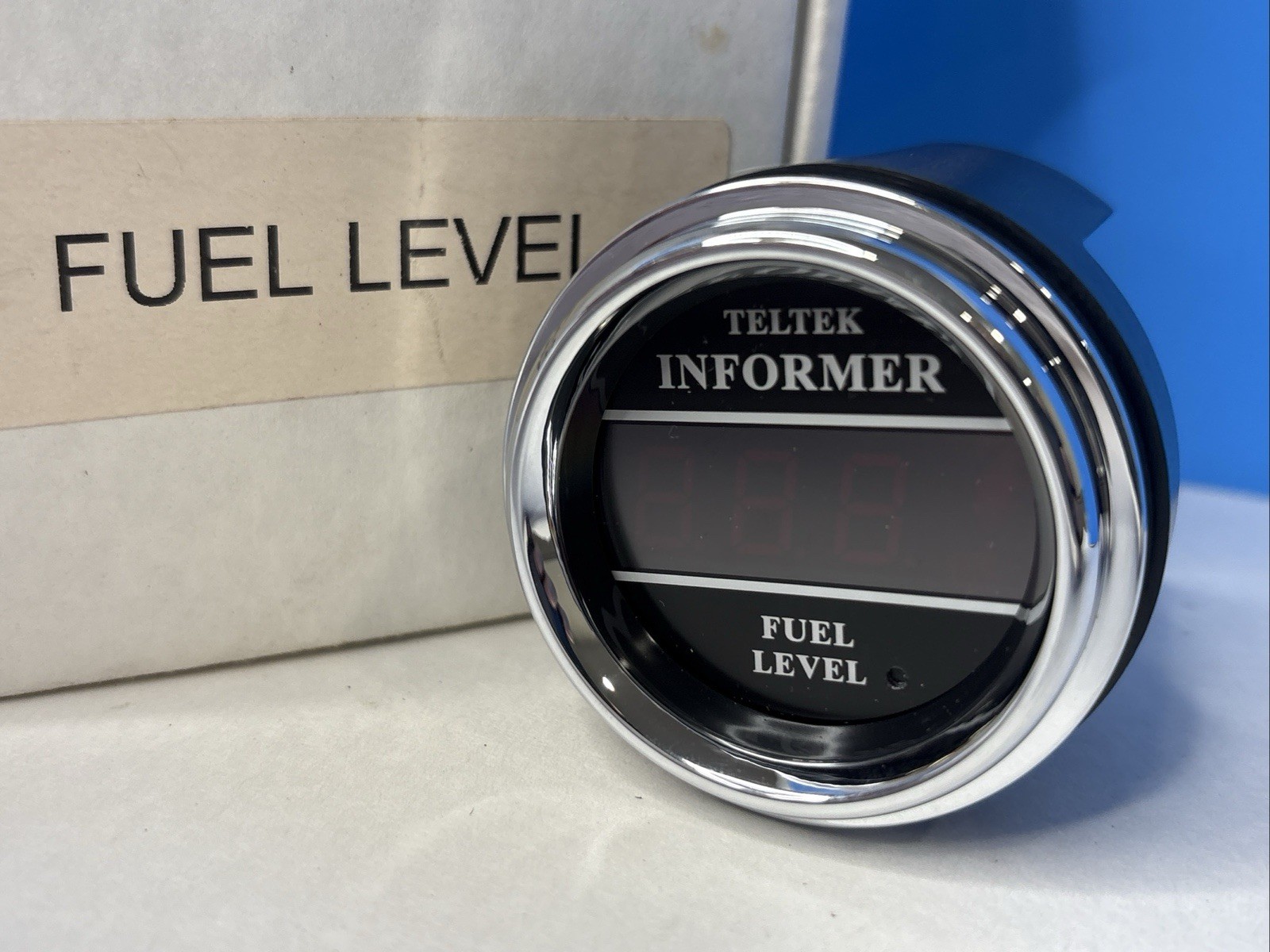Teltek USA INFORMER Digital Fuel Level Gauge, Chrome NEW NOS  