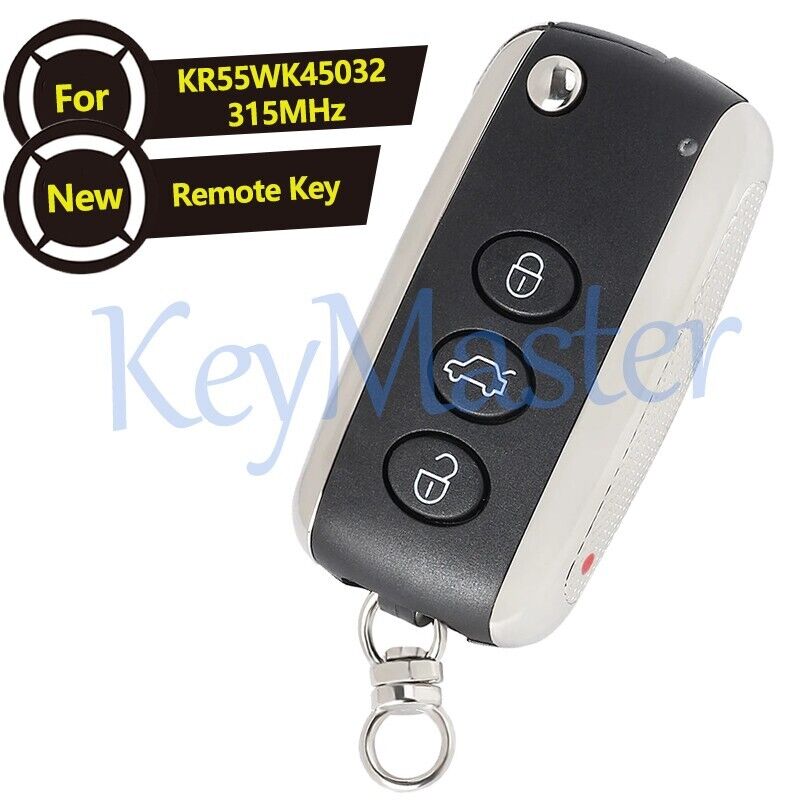 Smart Flip Remote Key for 2006-2016 Bentley Continental GT GTC Fob 4 Btns 315MHz