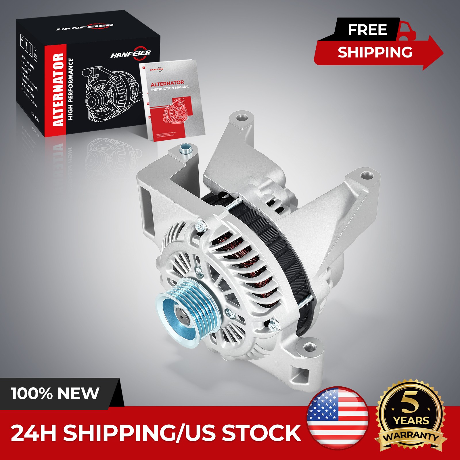 New Alternator 11008 For 2004-09 Mazda 3 L4 2.0L/2.3L 2006-07 Mazda 5 L4 2.3L CW