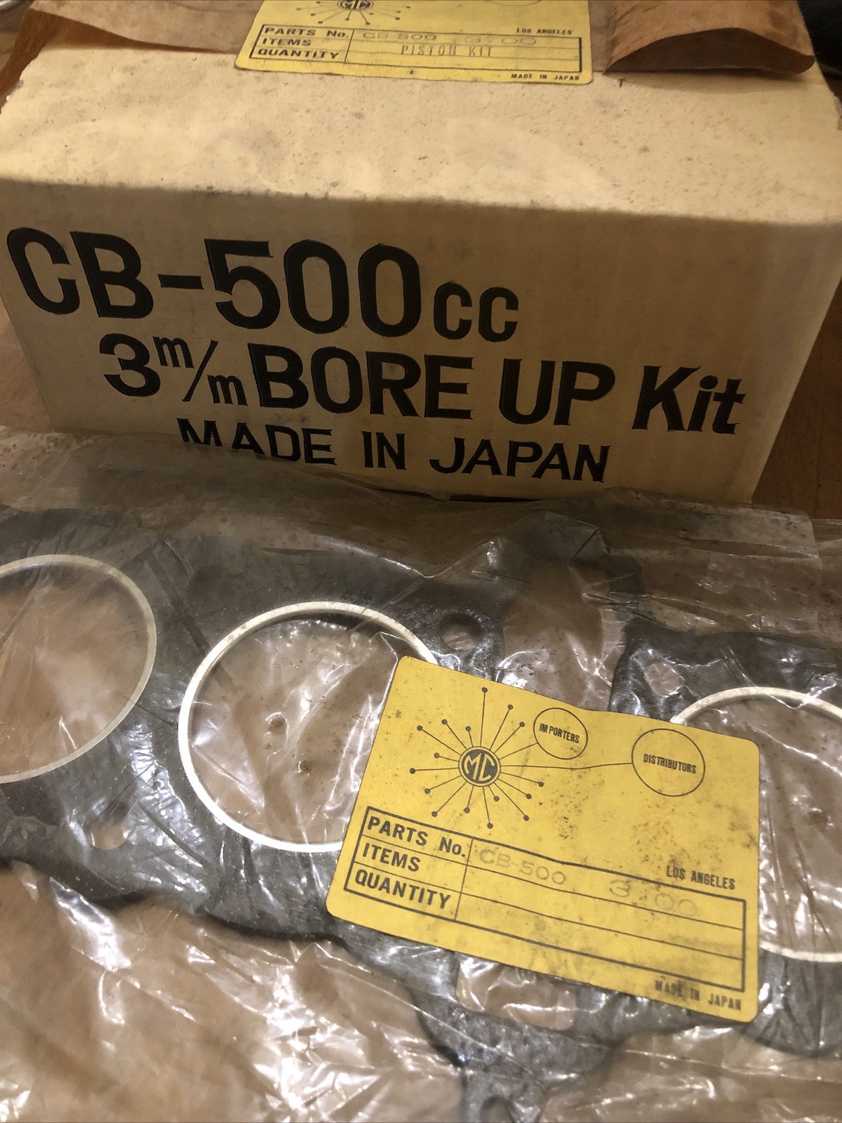 NOS Honda CB500 To 555cc Big Bore Piston Kit CB 500 CB500K Four Cylinder Japan NOS Honda CB500 To 555cc Big Bore Piston Kit CB 500 CB500K Four Cylinder Japan