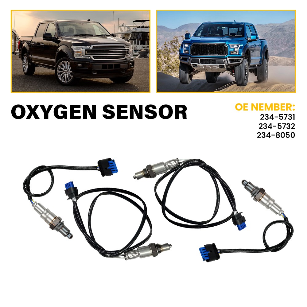 4PCS Upstream + Downstream O2 Oxygen Sensor For 2018-2020 Ford F-150 5.0L