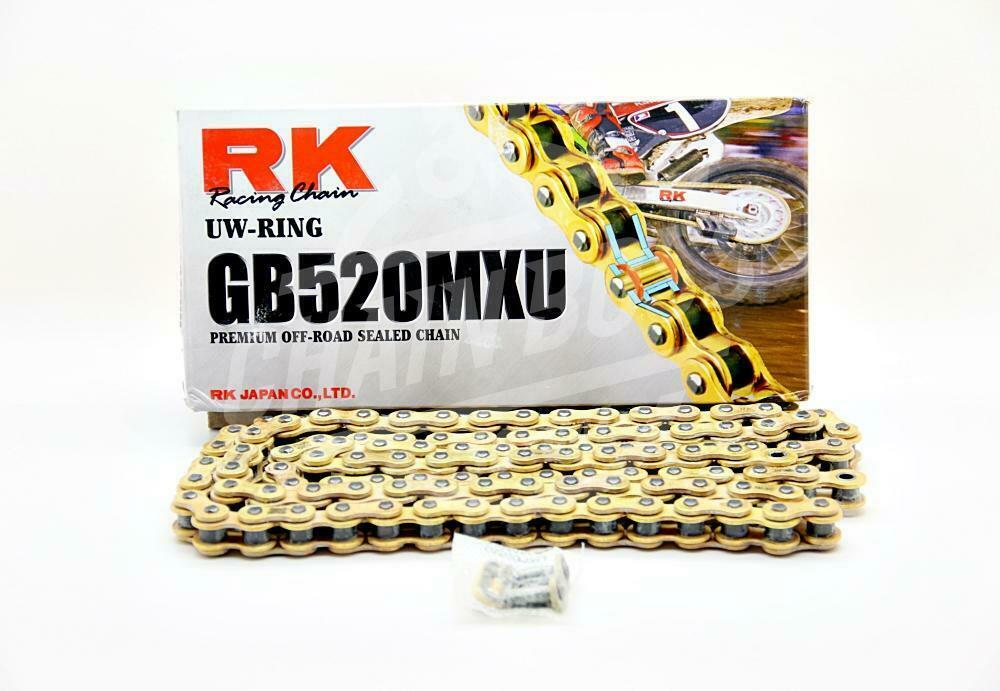 RK Chains 520 x 120 Links MXU Series Xring Sealed Gold Drive Chain RK Chains 520 x 120 Links MXU Series Xring Sealed Gold Drive Chain