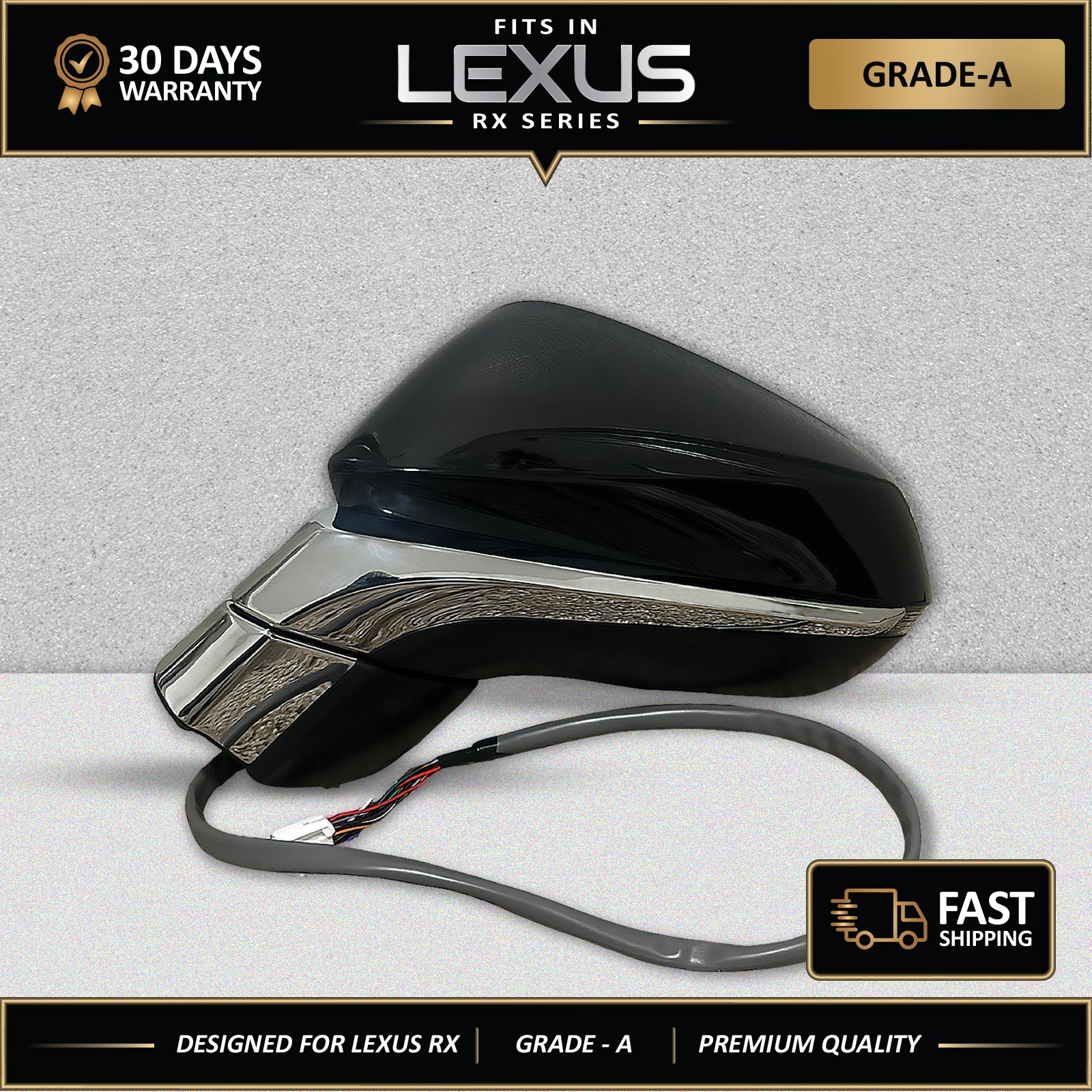 2016-2022 LEXUS RX350 F Sport Driver  SIDE MIRROR W/ BSM/Auto Dim /Power Fold