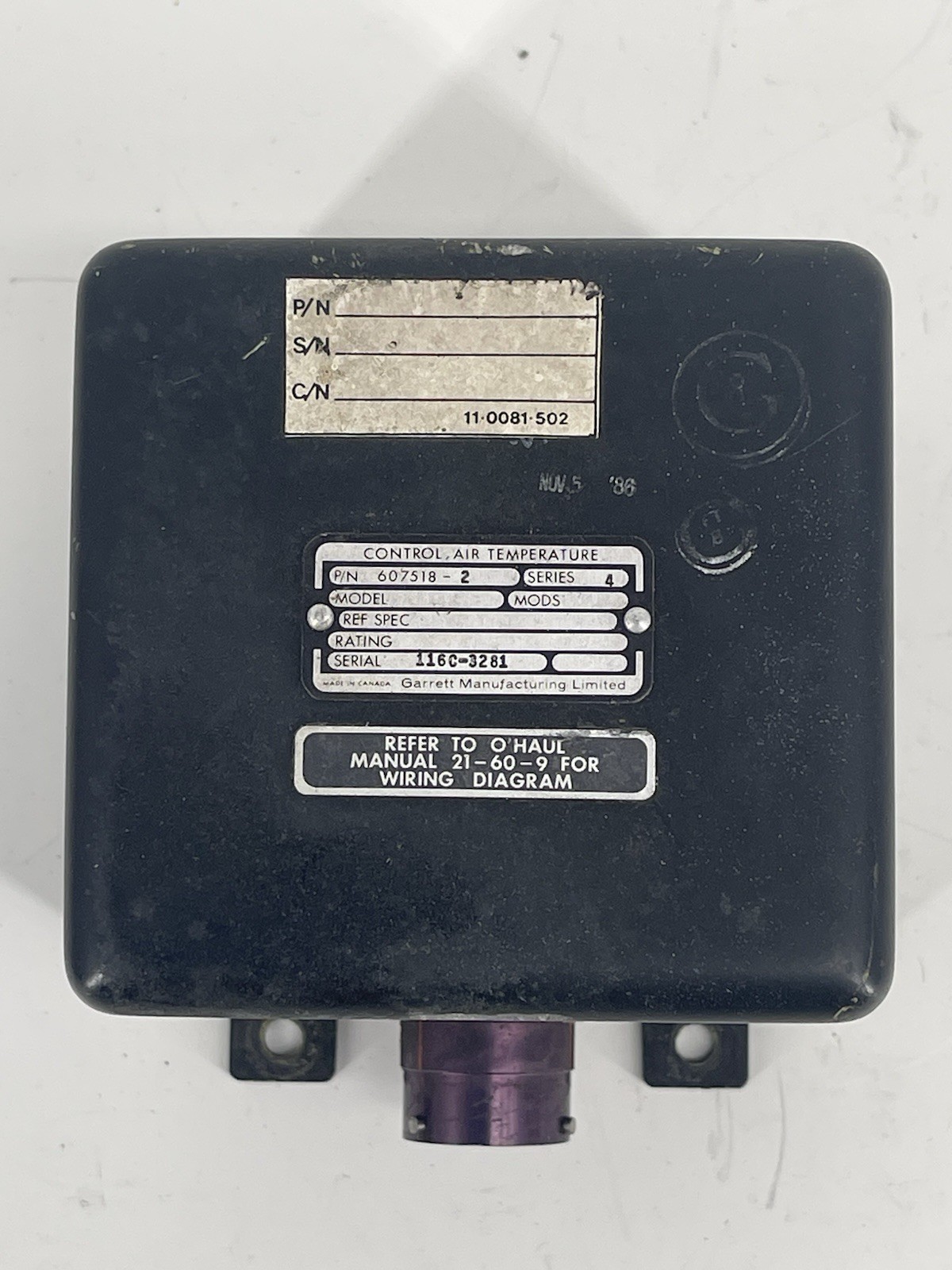 Garrett 607518-2 Series 4 Boeing 737 Air Temperature Control Unit Aircraft