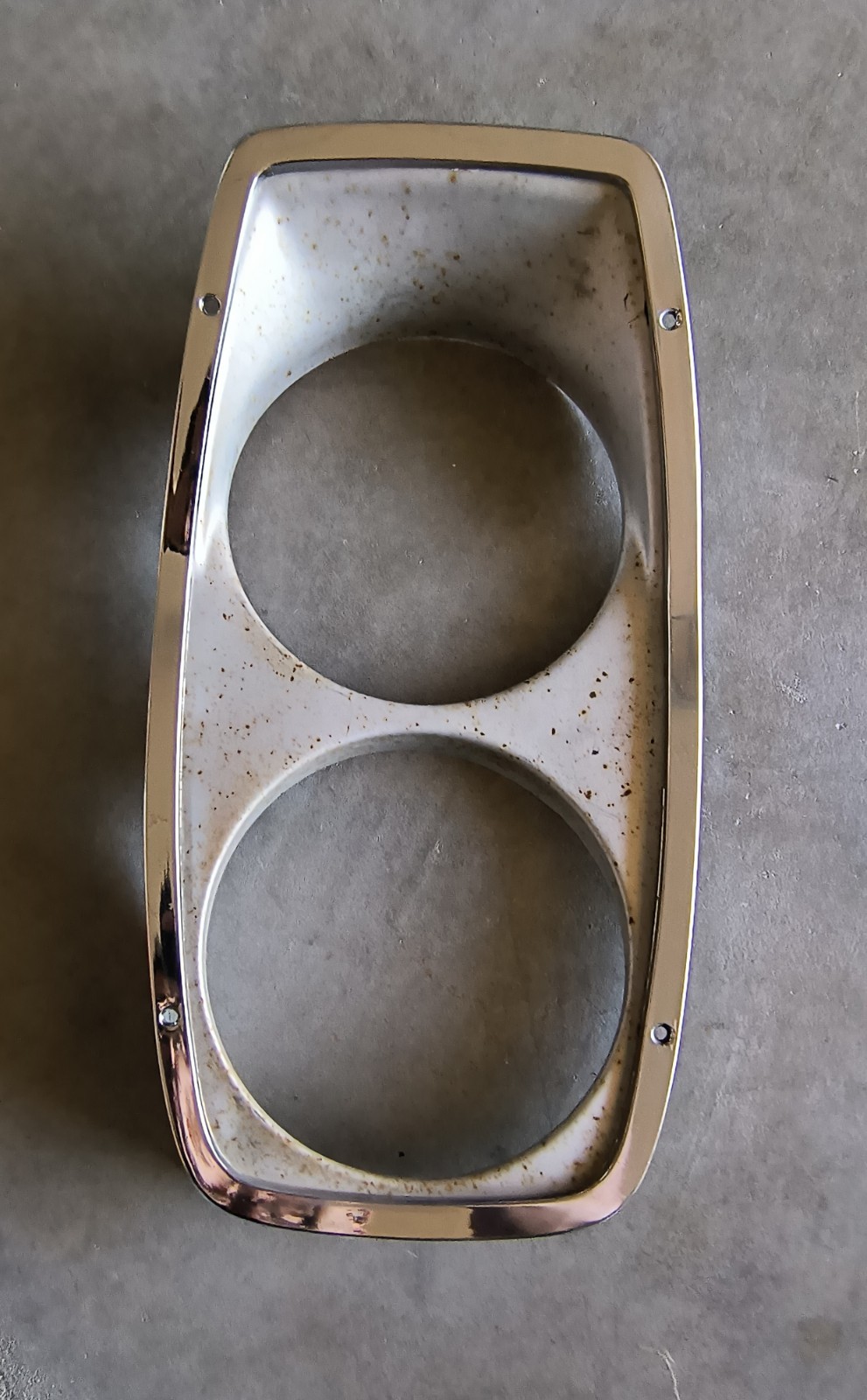 1965 Ford Galaxie Headlight Lamp Surround Bezel Trim, Chrome, Left Driver Side