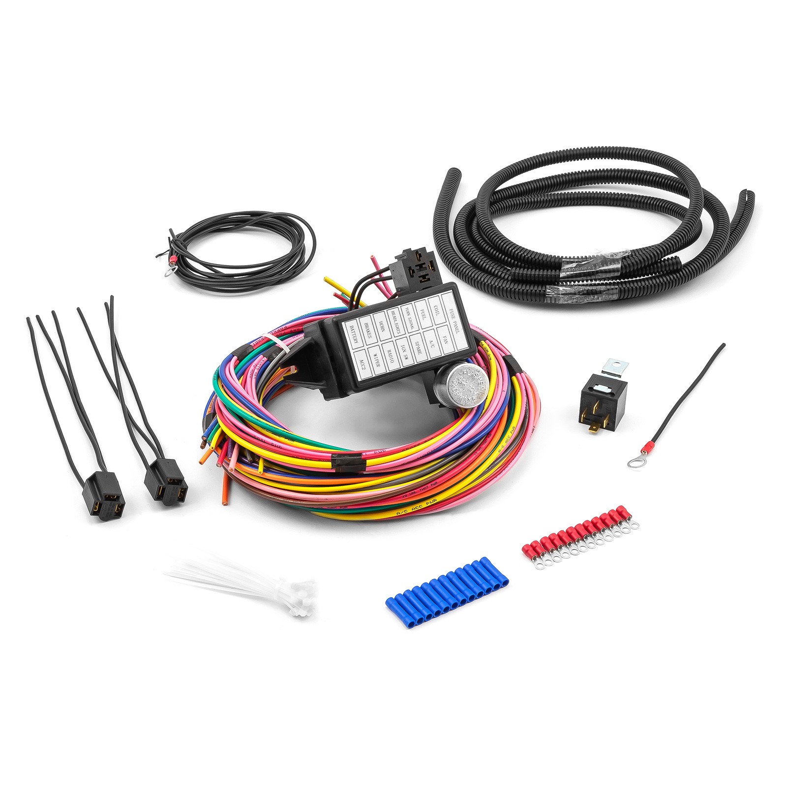 Universal 14 Circuit Wiring Harness Kit Street Rod Hot Rod Race Car
