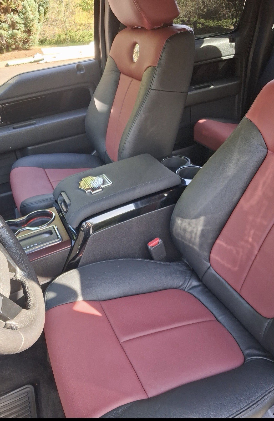2010 2014 Fits Ford F150 Harley Davidson Full Front & Rear seat cover 2tone Red 2010 2014 Fits Ford F150 Harley Davidson Full Front & Rear seat cover 2tone Red