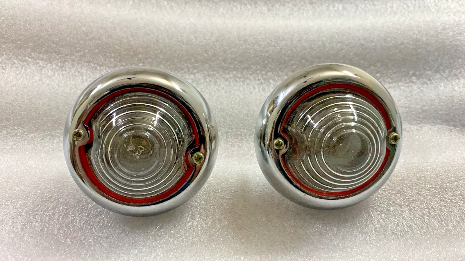 JEEP WILLYS PARKING TURN SIGNAL INDICATOR CLEAR GLASS LIGHT PAIR CHROME