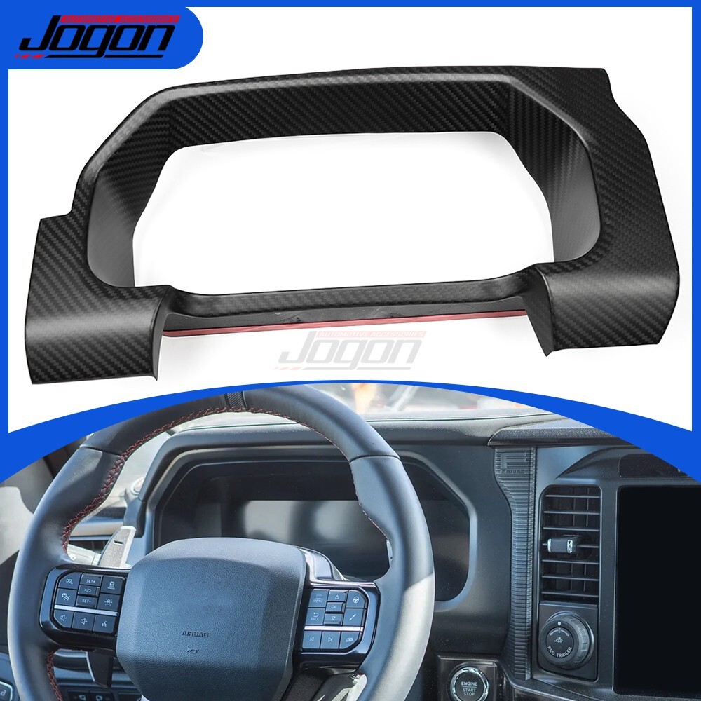 For Ford F-150 Raptor 2024+ Matte Carbon Instrument Cluster Trim Dashboard Bezel