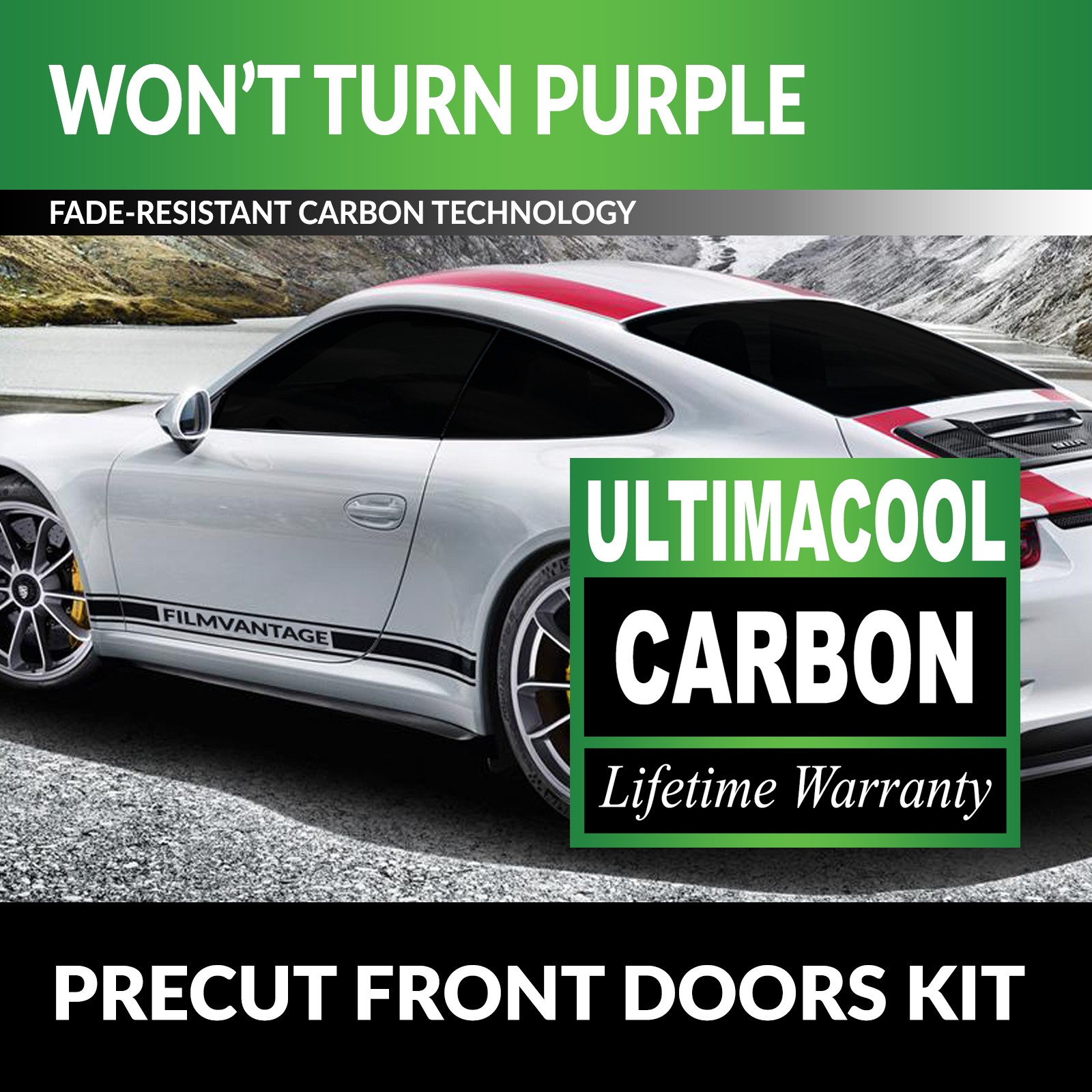 UC CARBON PRECUT WINDOW TINT KIT FOR CHEVY SUBURBAN 00-06 FRONT DOORS