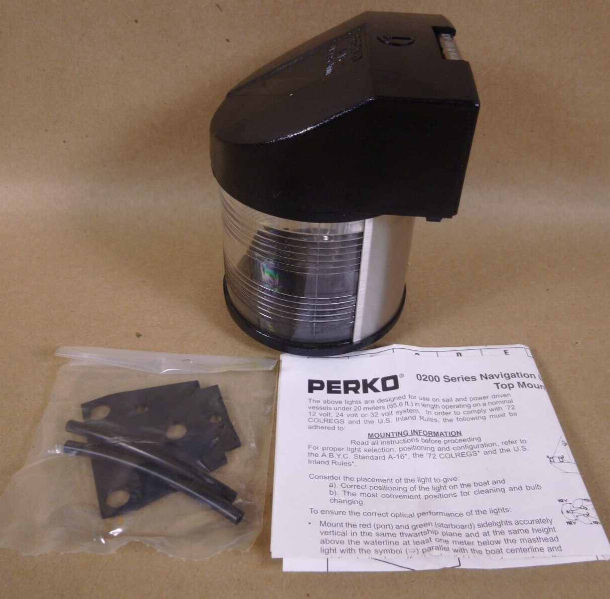 New PERKO 200 MT Clear Masthead Top Mount Navigation Light 24 Volt Boat Light