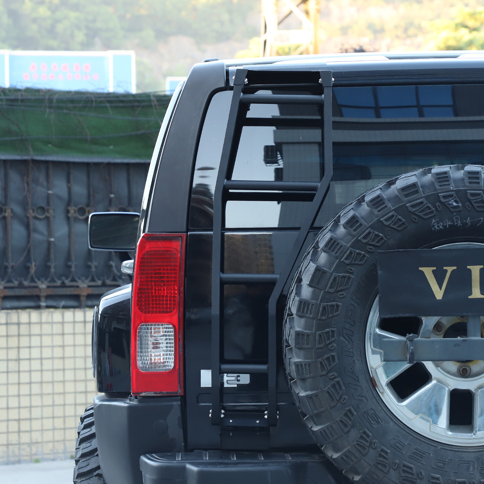 Back Car Rear Steel Roof Rack Ladder Tailgate Rack Fit For Hummer H3 2005-2009