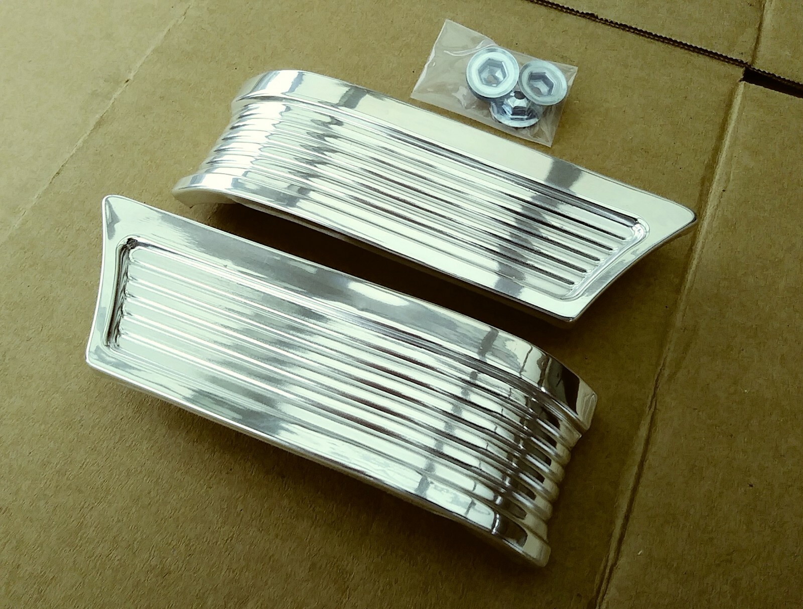 1962 64 CHEVY II NOVA Park Lamp Light Fender Trim Bezel Extension Wing Moulding