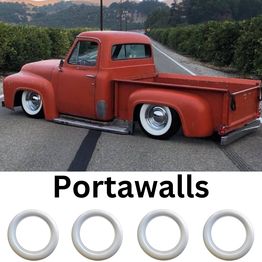 Portawalls 16 inch rim whitewall Car Tire insert Trim set 4 pcs.