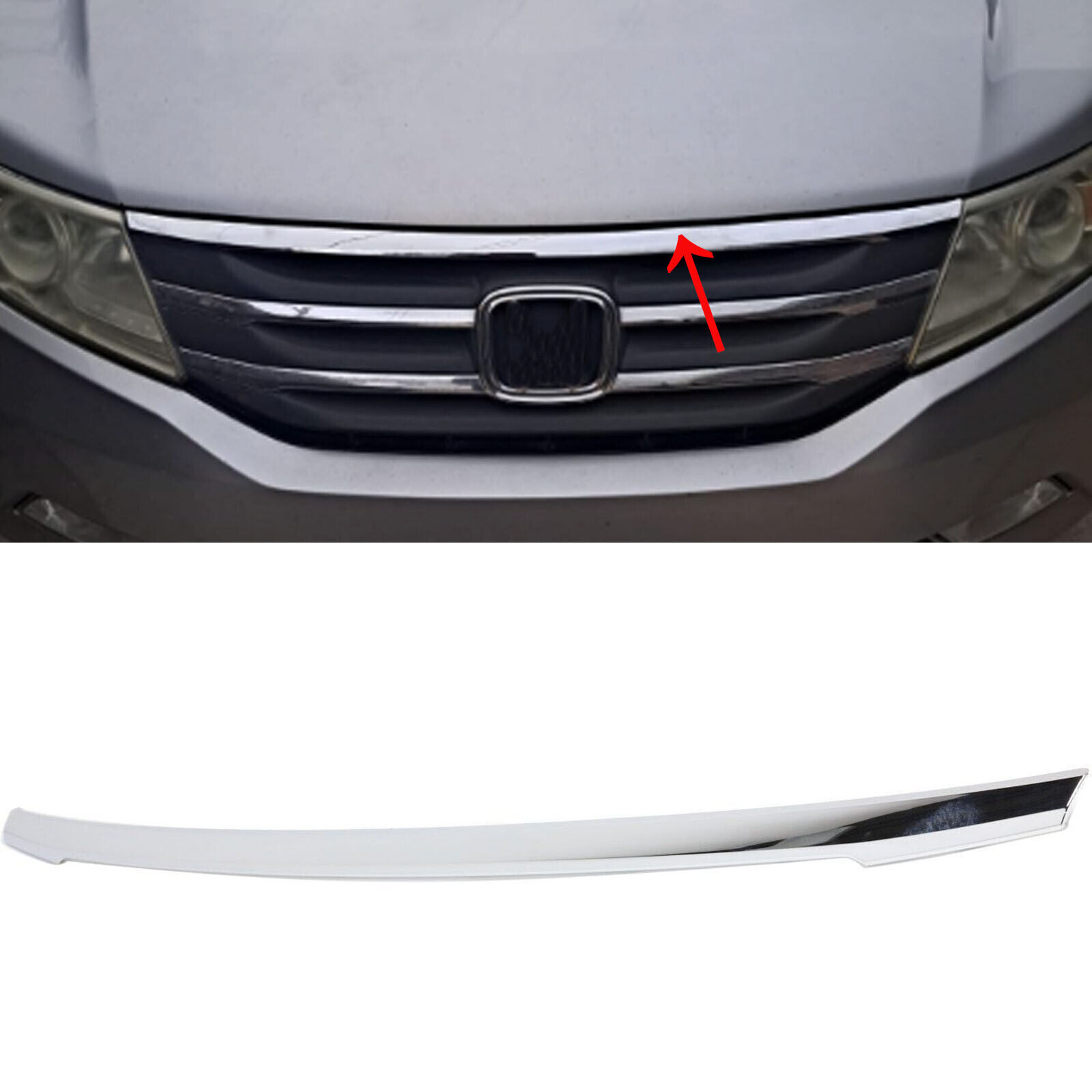 Chrome Upper Grille Trim Molding Replacement For Honda Odyssey 11-2013 HO1217105