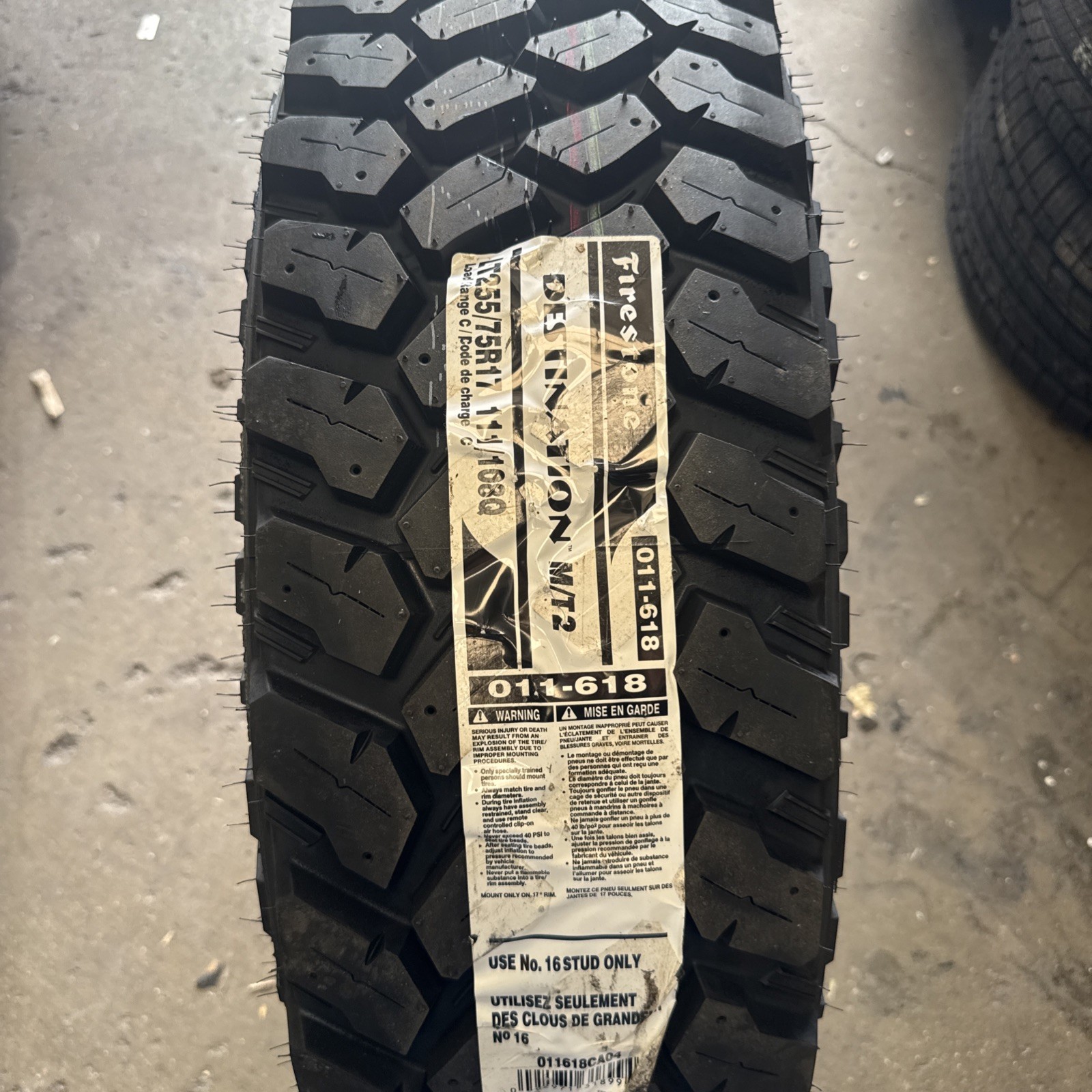 1 Firestone Destination MT 2 OWL LT255/75R17 111/108Q Mud Terrain Off-6 PLY
