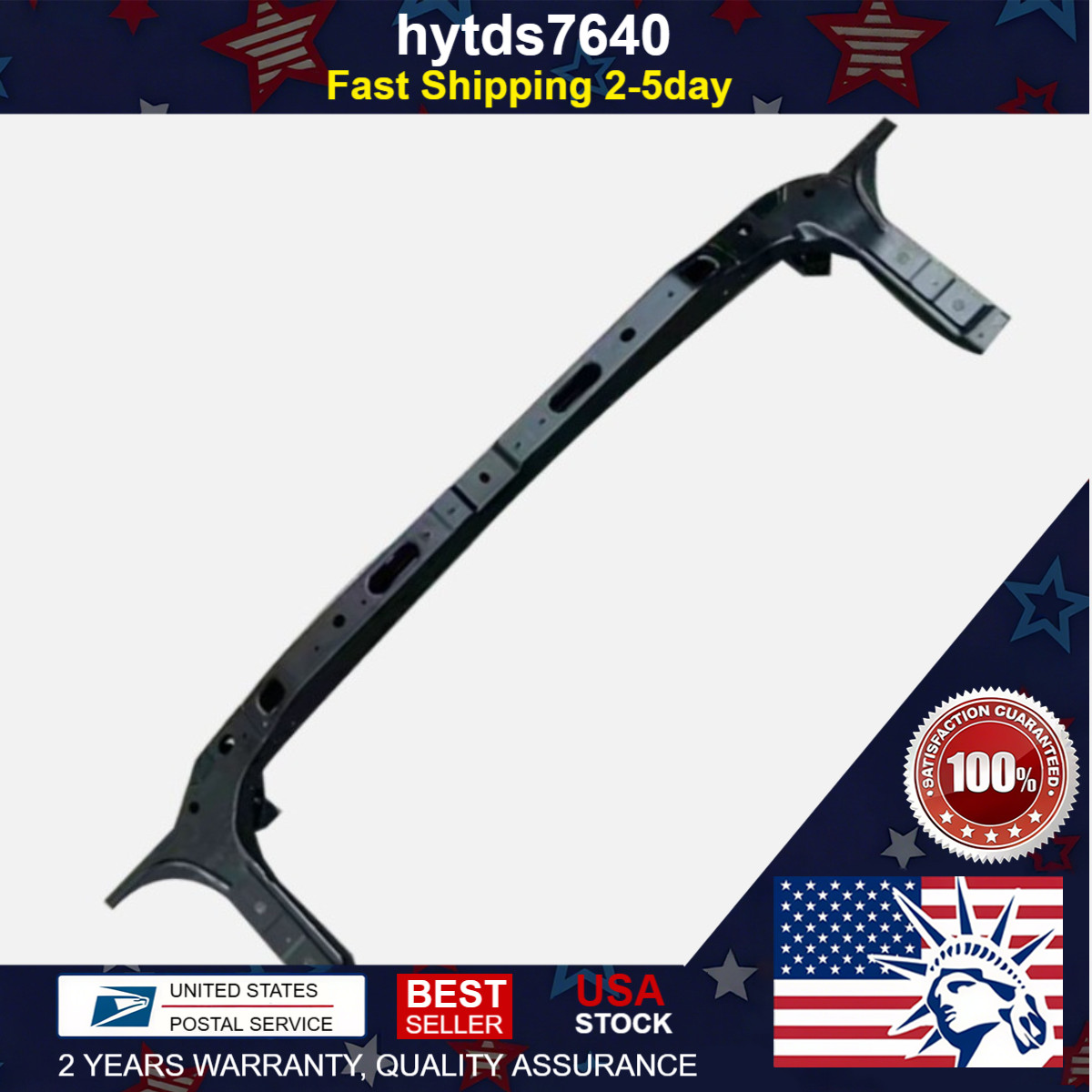 Front Radiator Support Tie Bar For 20-22 F-250 Super Duty Black Replacement