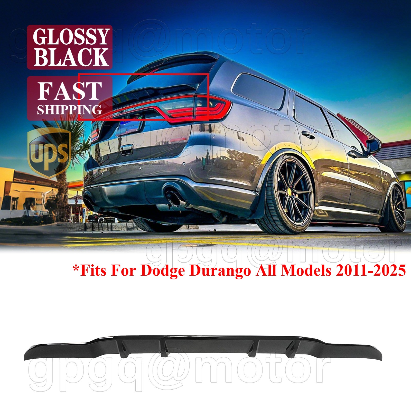 For Dodge Durango GT R/T SRT 2011-2026 Glossy Black Rear Mid Wing Trunk Spoiler For Dodge Durango GT R/T SRT 2011-2026 Glossy Black Rear Mid Wing Trunk Spoiler